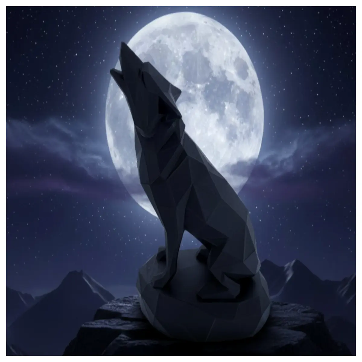 abstract howling wolf statue resin garden art animal sculpture home decor