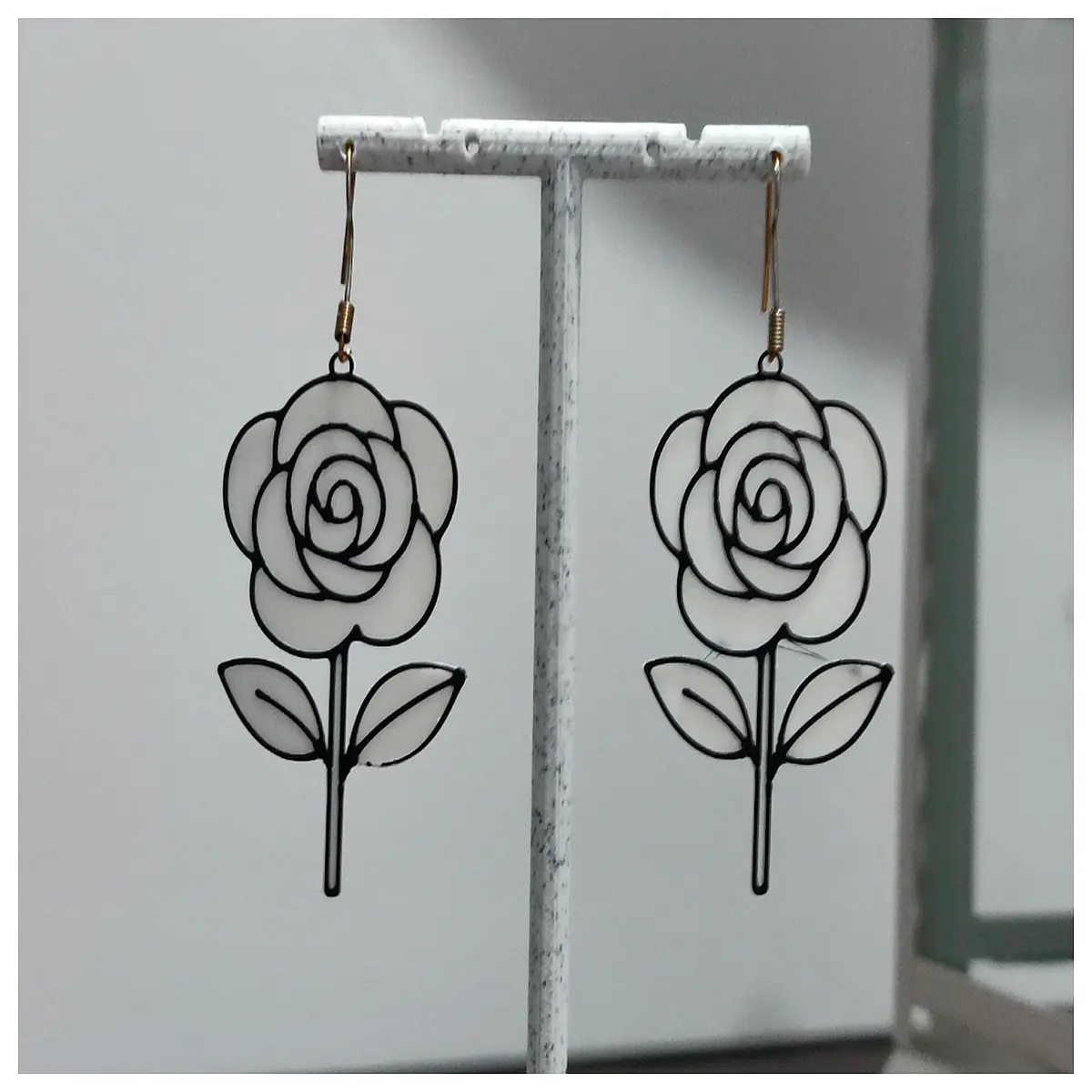 form rose gold drop earrings for women organic abstract floral jewelry dangle hoop party accessories
