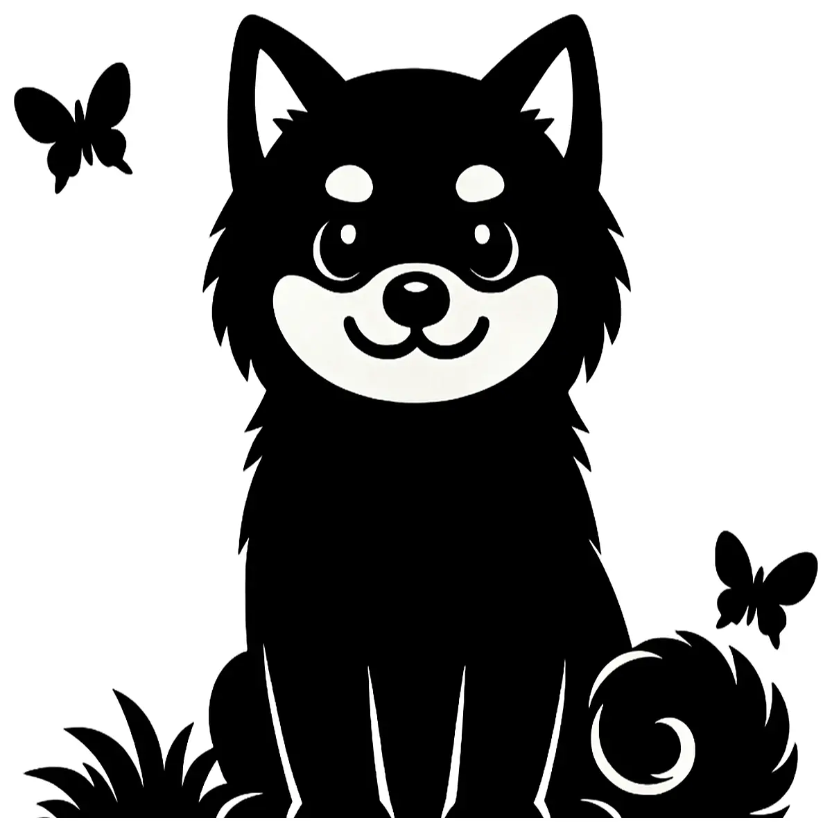 shiba inu printed wall art stencil template for diy home decor painting and craft projects