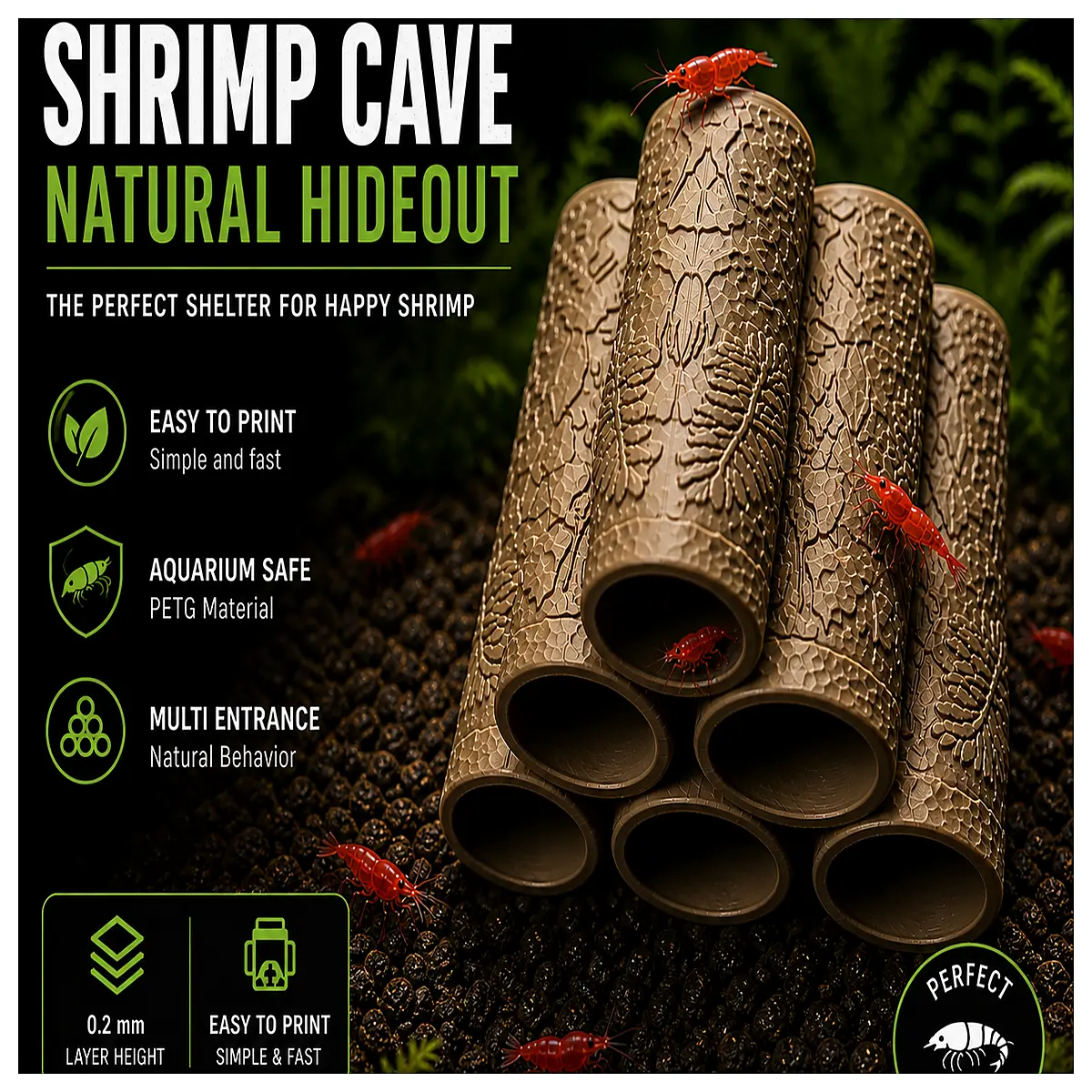 shrimp tube cave shelter aquarium decoration hiding spot for betta guppy neon freshwater fish tank accessories