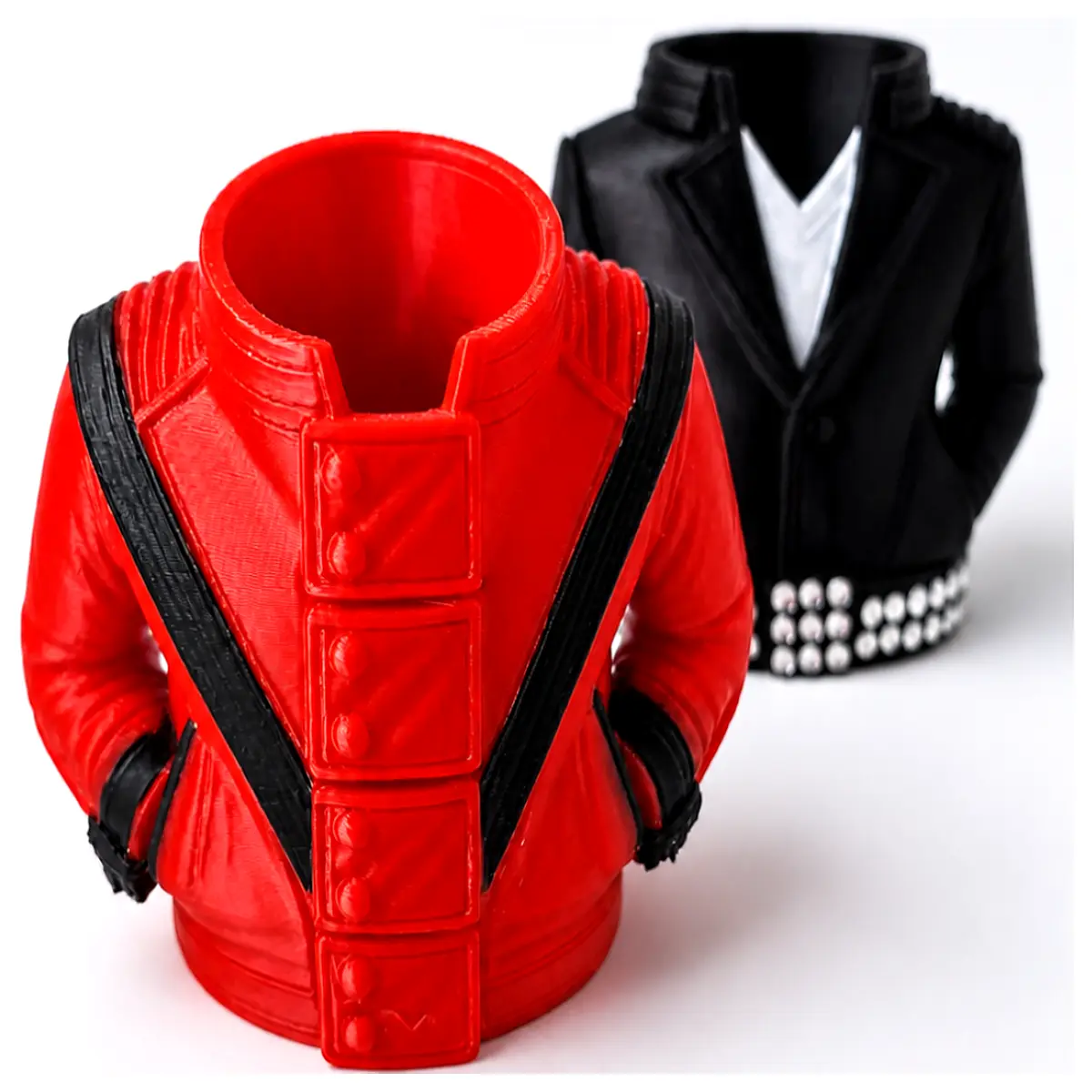 retro red pen holder vintage 80s fashion desk organizer stylish office supplies