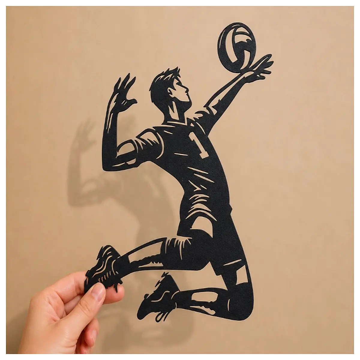 volleyball spike wall art silhouette black pla printed decor