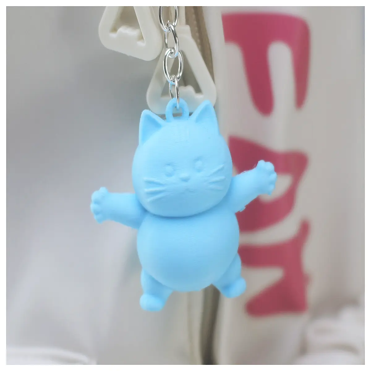 funny cat hand stop keychain cute animal pendant for bag keys
