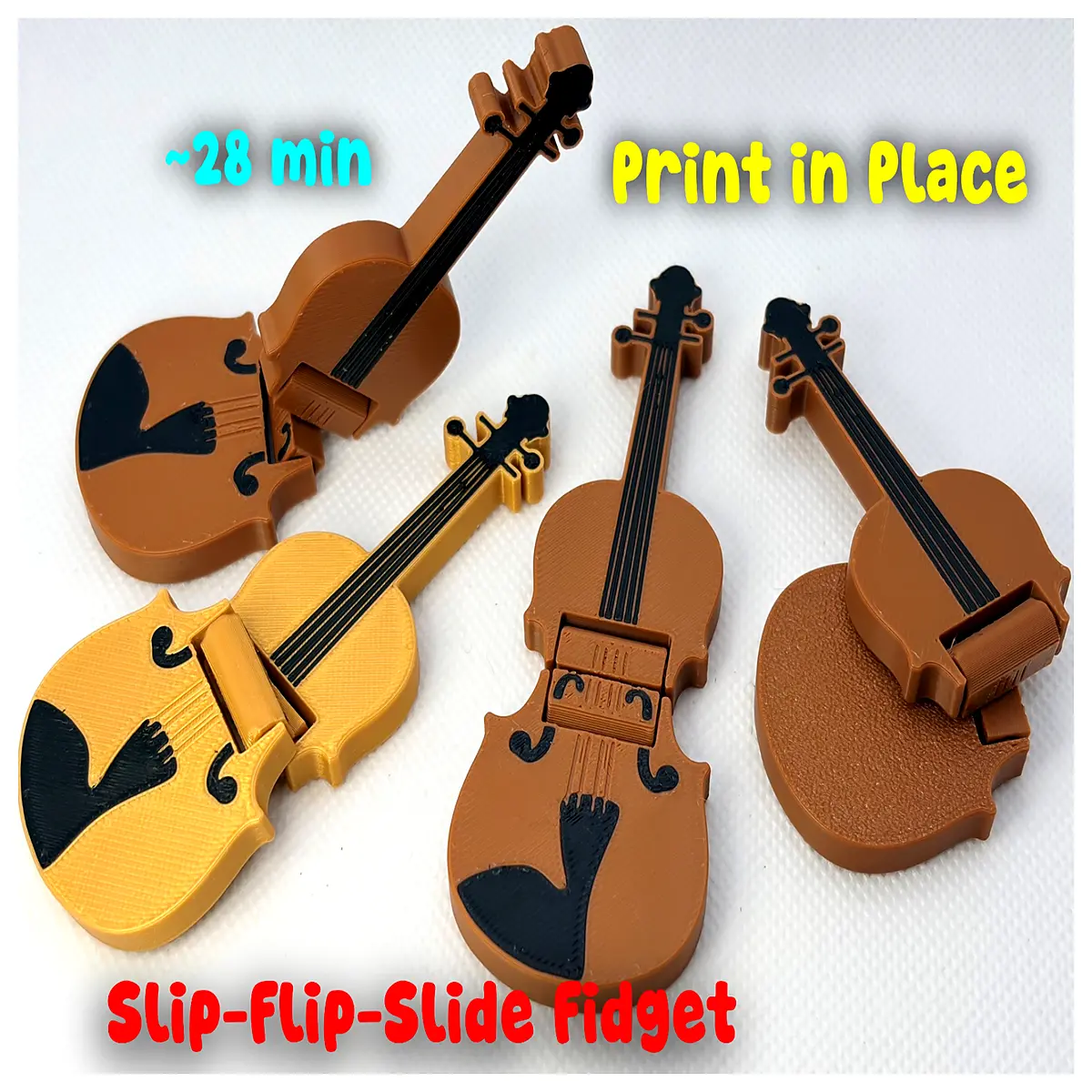mini violin slider fidget toy stress relief anti anxiety silent desk gadget for work study