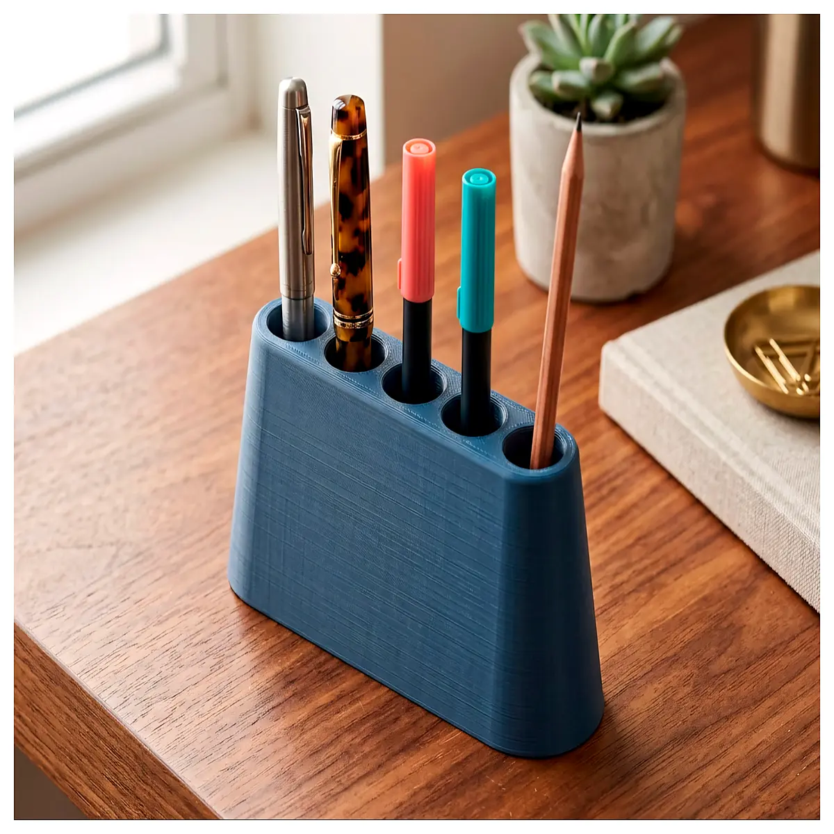 minimalist desk organizer with pen and marker holder 3 tier storage for office supplies stationery accessories