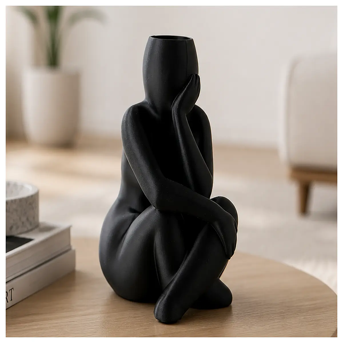 modern abstract female figurine vase for living room decor elegant home accent table centerpiece minimalist sculpture art piece