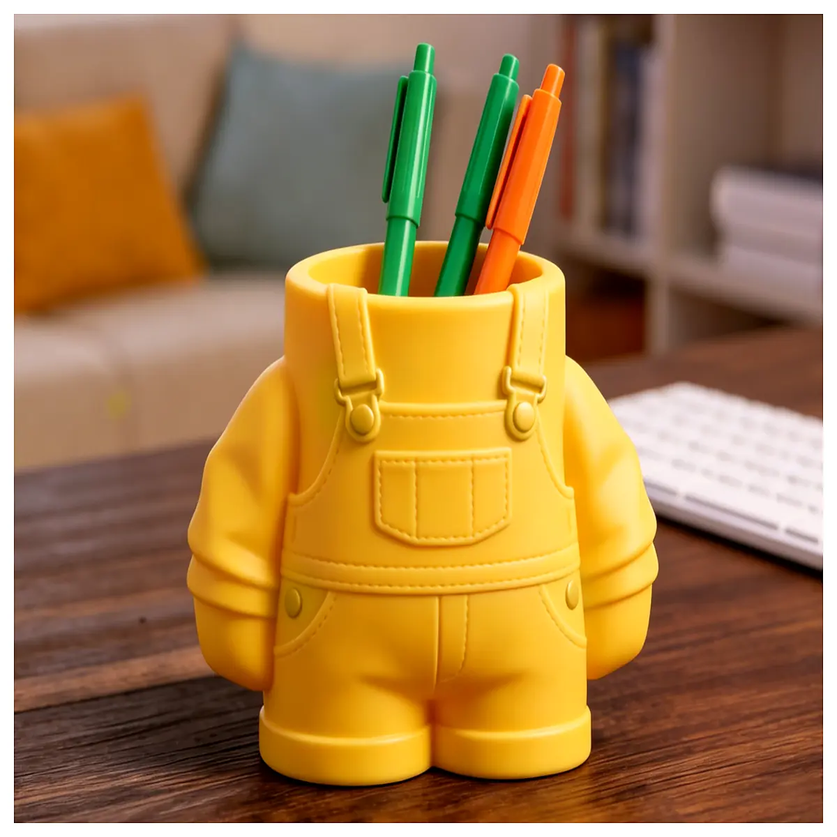 cute overalls pencil holder desk organizer cute stationery storage for office school supplies