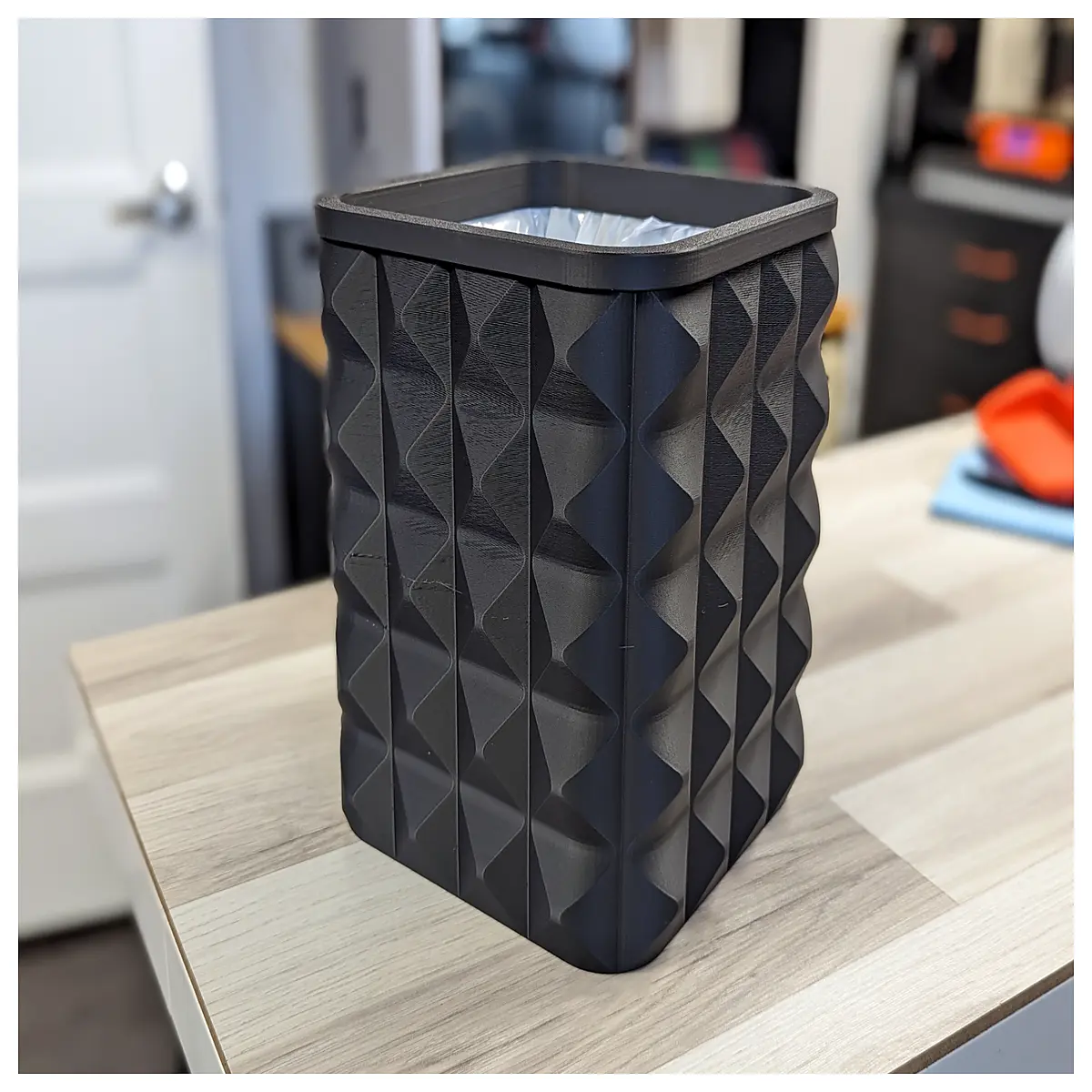 modern trash can with bag holder sleek waste bin for home office stylish garbage receptacle with paper towel dispenser contemporary plastic or metal d
