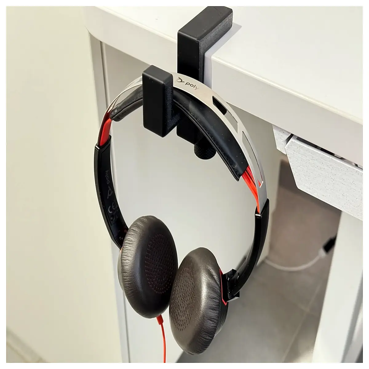 desktop headphone organizer cable management holder for gaming pc desk accessories