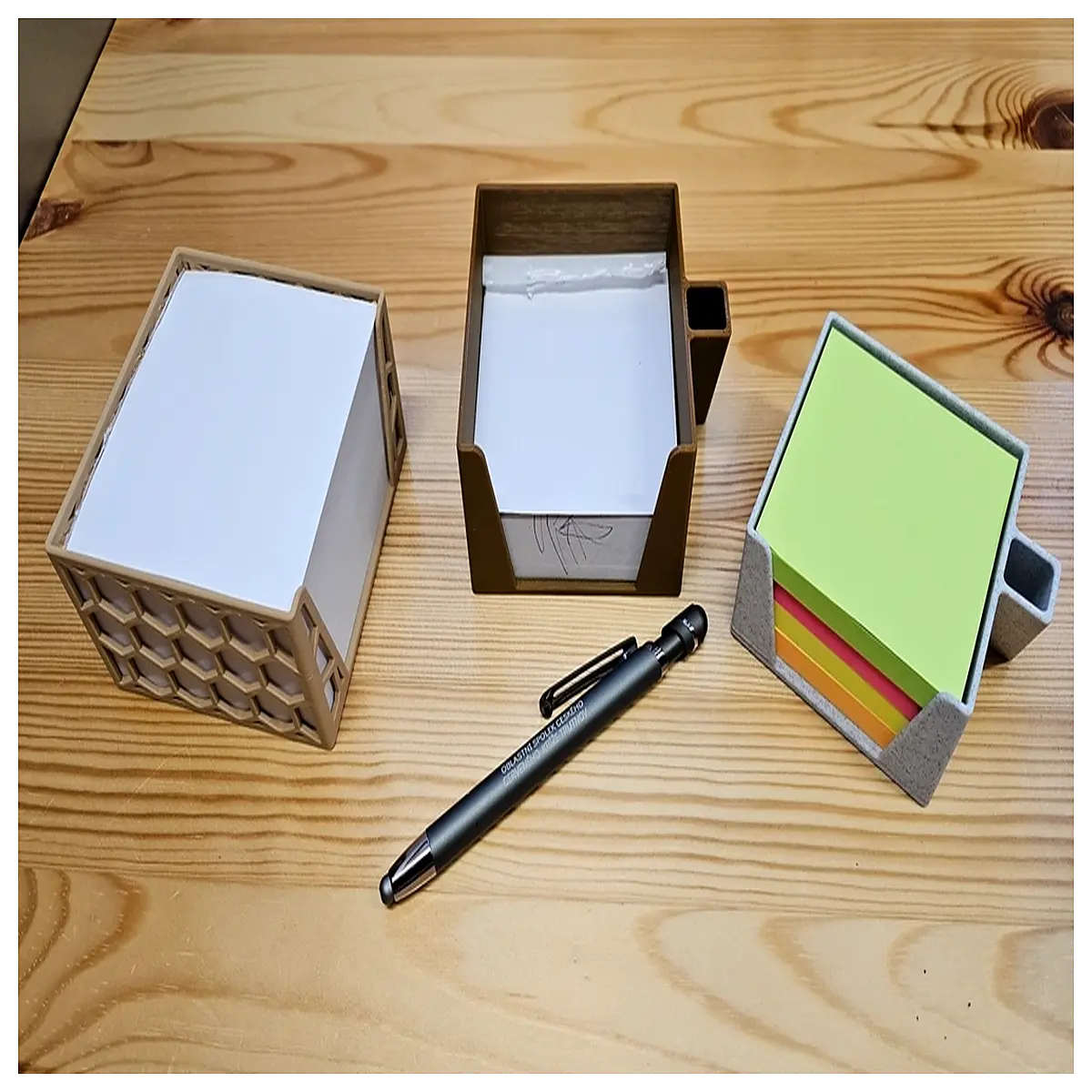 desk organizer with compartments for office supplies pen holder paper tray desktop storage cable management box minimalist workspace accessories