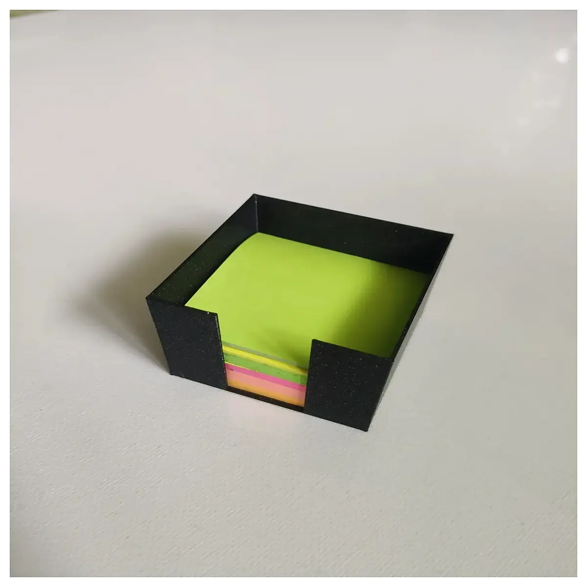 50mm memo box organizer desktop sticky note holder clear plastic storage container for office supplies stationery