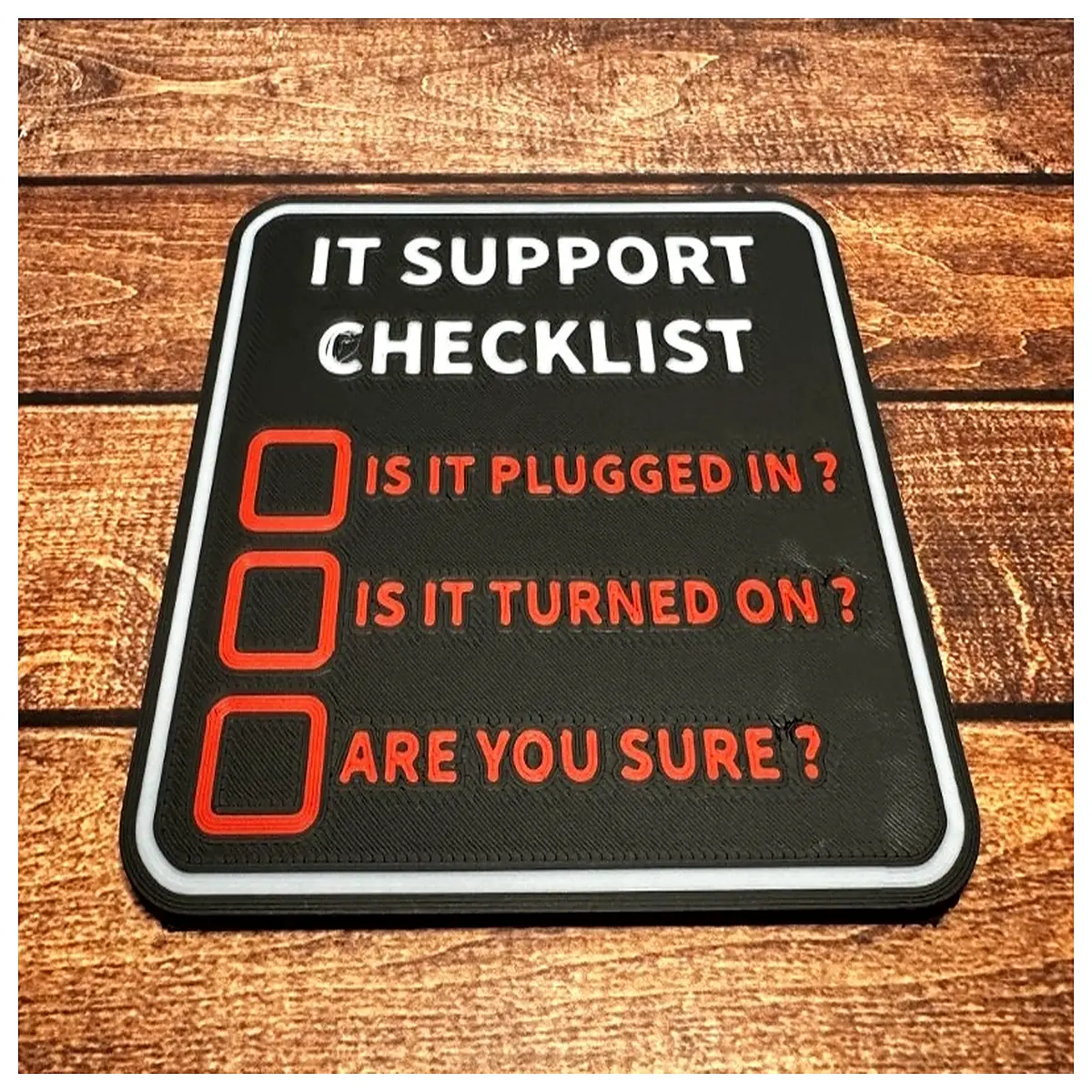 tech support desk organizer coaster it support checklist mat office supplies stationery it staff
