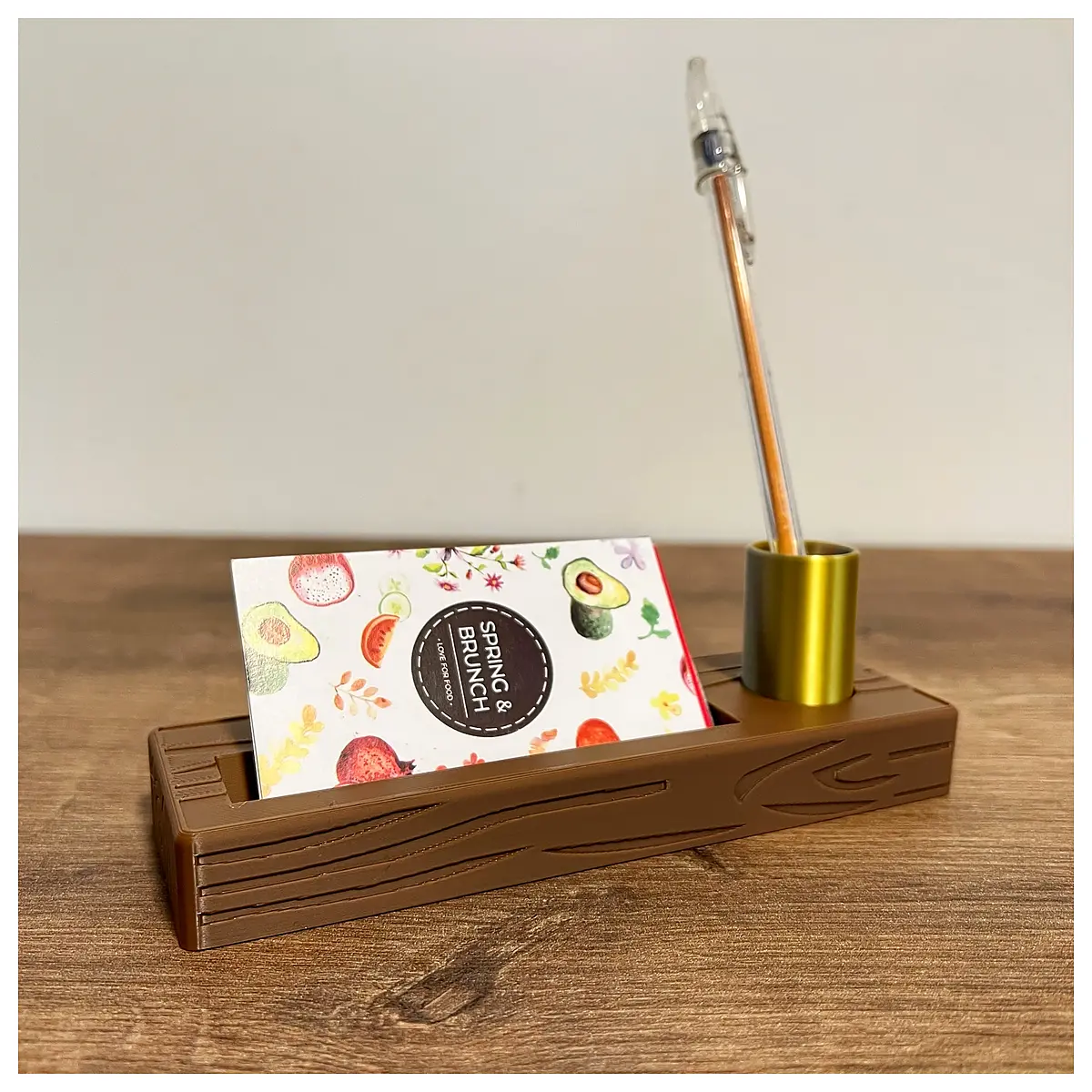 handmade wooden business card holder desk organizer pen cup office accessories eco friendly desktop storage for home office