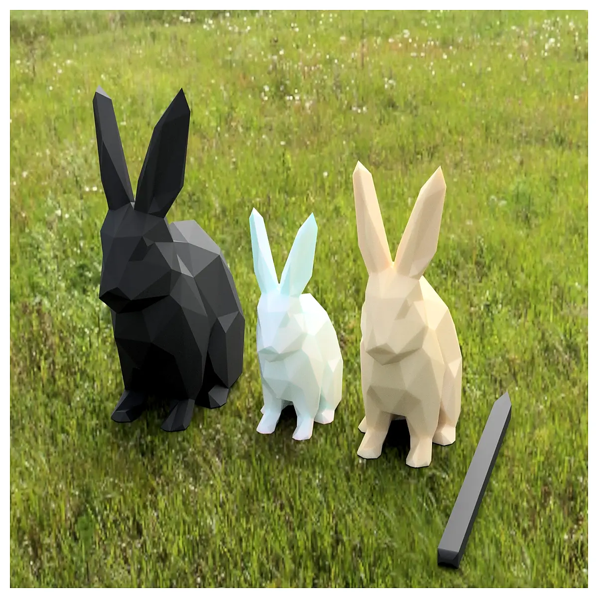 low poly rabbit planter easter home decor garden pot ceramic bunny figurine spring table centerpiece
