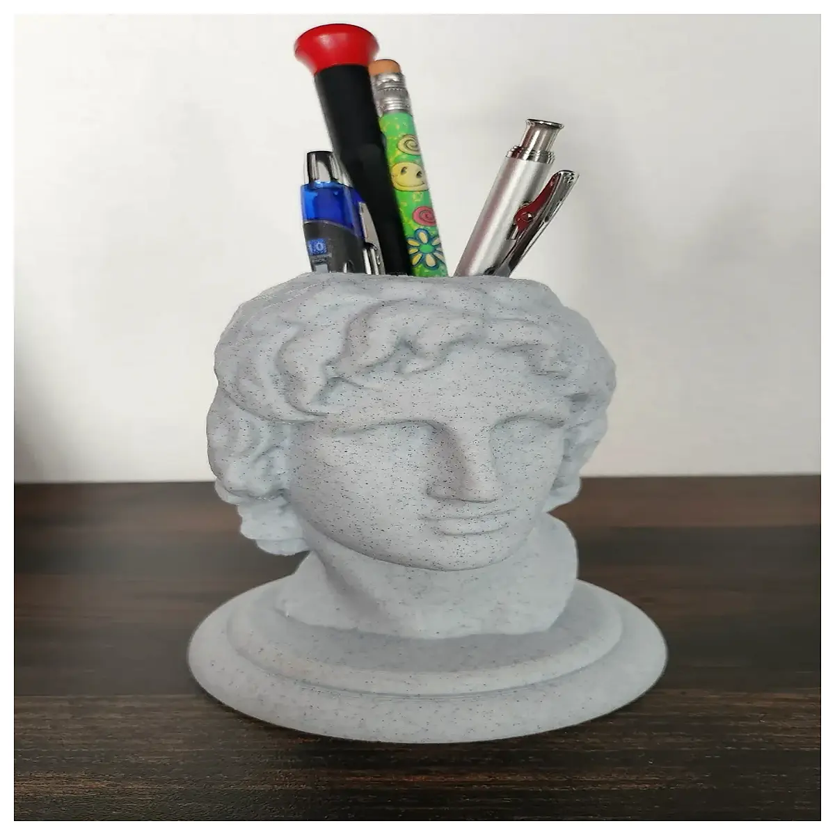 alexander the great pencil holder desk organizer historical figure statue office decor history lovers