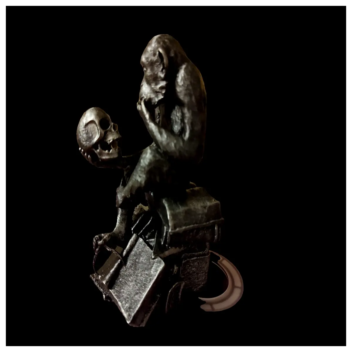 scanned monkey skull for blender maya unity game horror prop low poly print