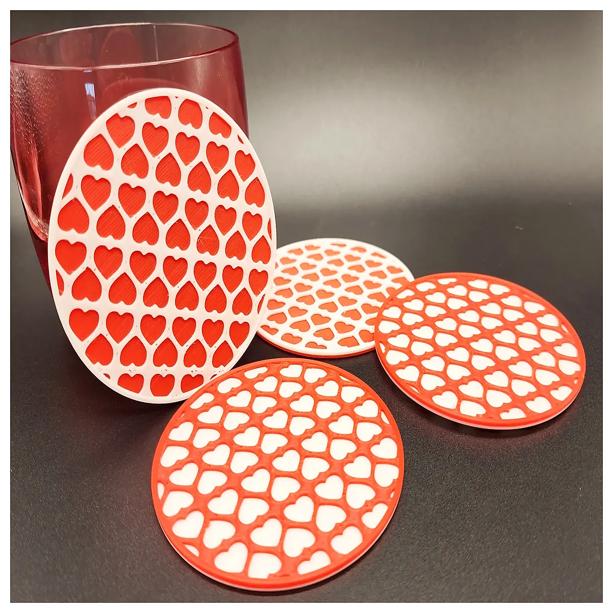 shaped coasters set of 4 silicone heat drink mats for coffee table kitchen decor romantic gift