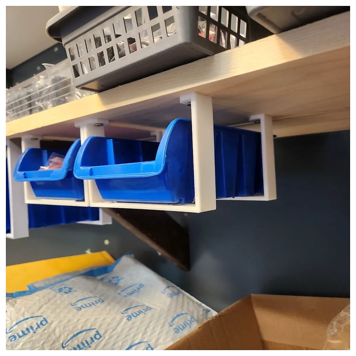 under shelf storage basket hooks duty organizer for pantry closet kitchen cabinet hanging rack
