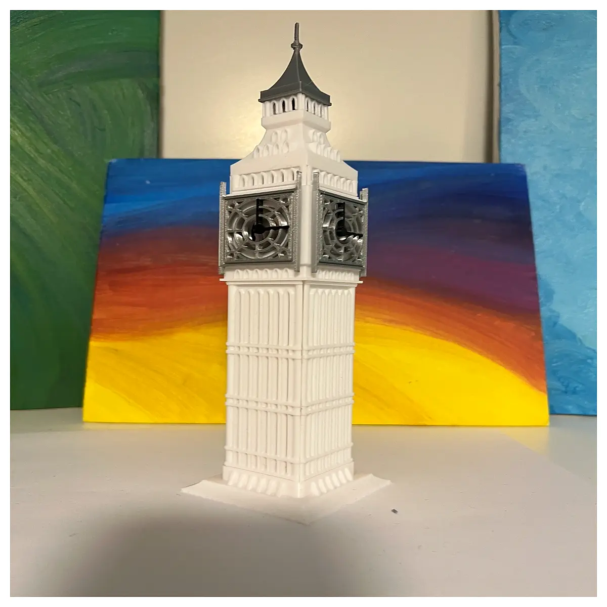 big ben clock colorful face london landmark desk decor tourists
