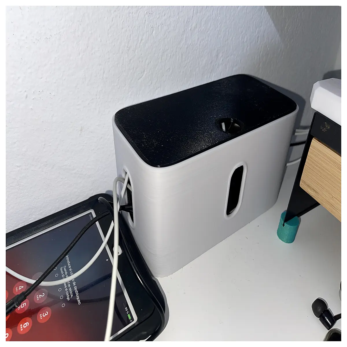 cord organizer box for tv hide wires power strip cover cable management desktop desktop cable box
