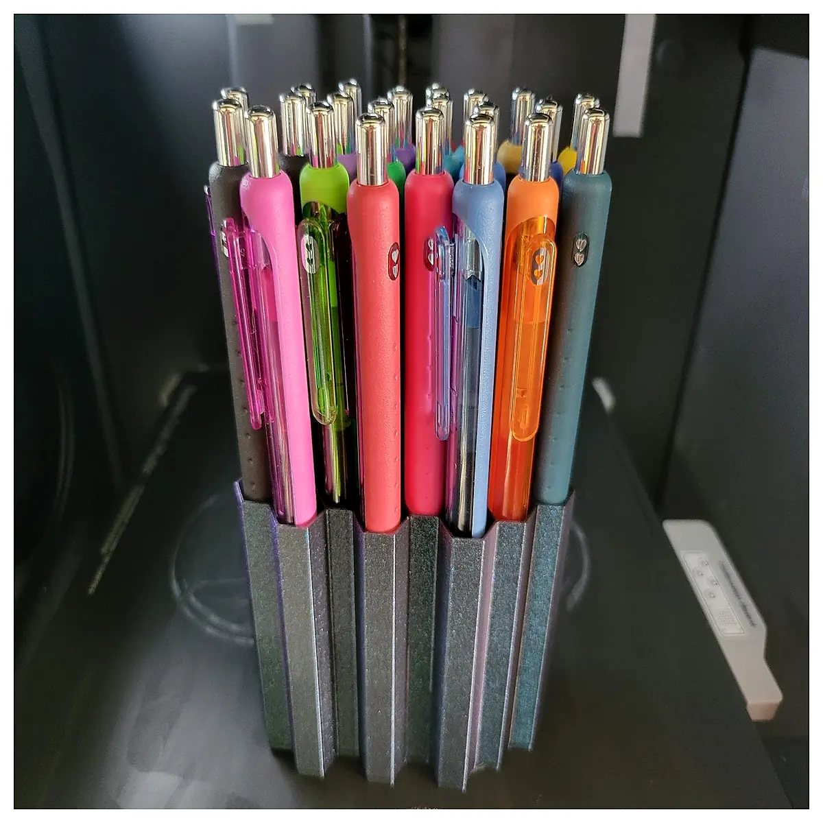 hexagonal pen holder 22 slots large capacity desk organizer for office supplies storage container for pens pencils markers