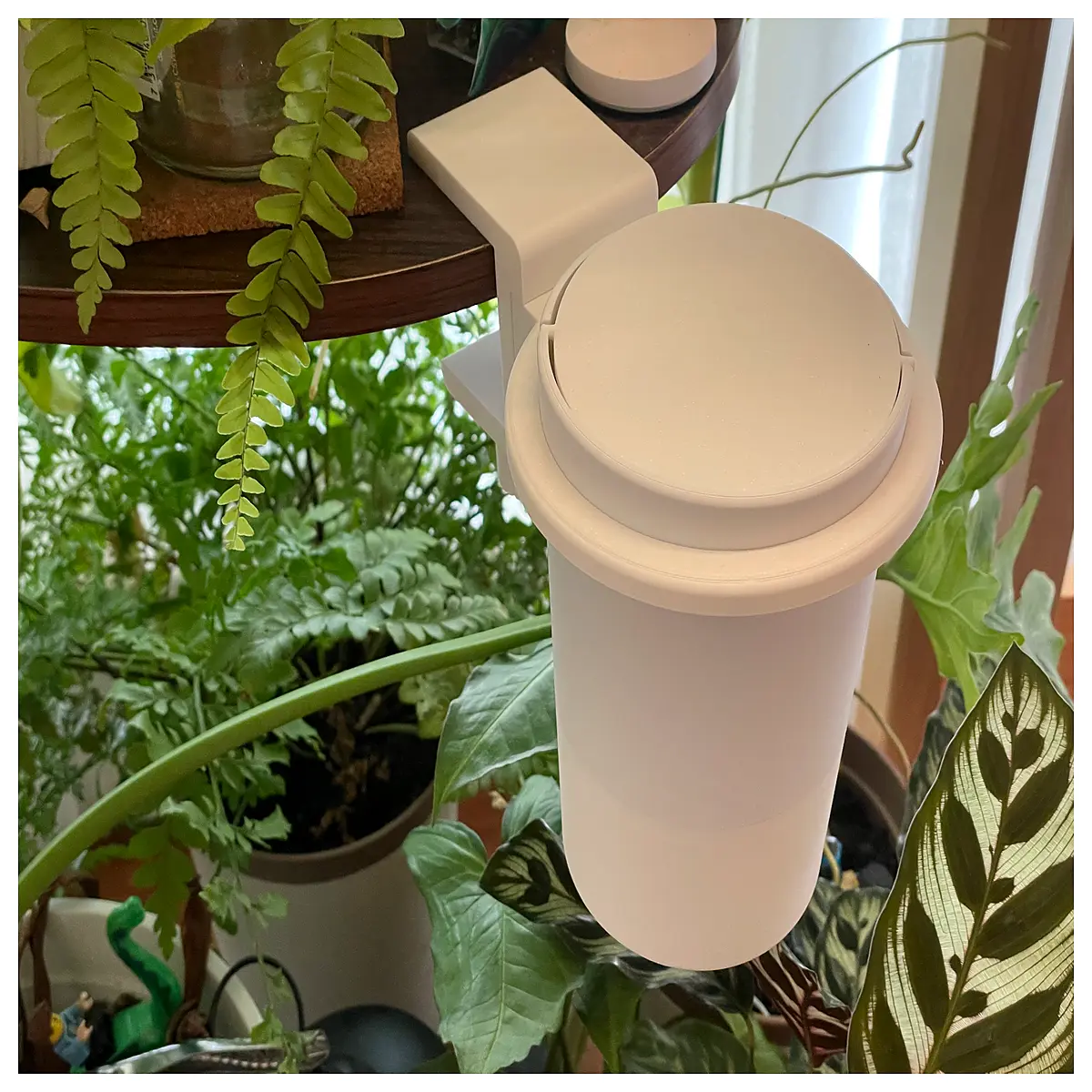 multi function desk trash bin cup holder hook clip organizer desktop waste bin with cup storage and hanging hook for office