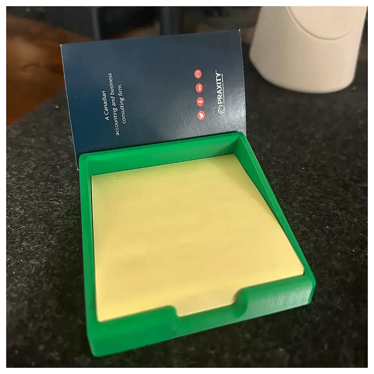 sticky notes dispenser holder desktop organizer business card memo pad rack office supplies stationery storage