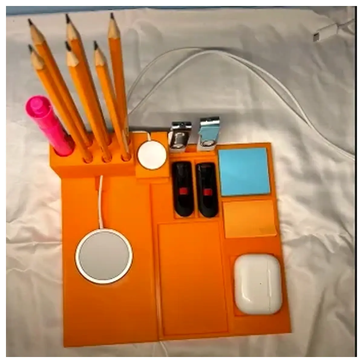 desk organizer with compartments for office supplies pen holder paper clip storage desktop caddy for home office organization