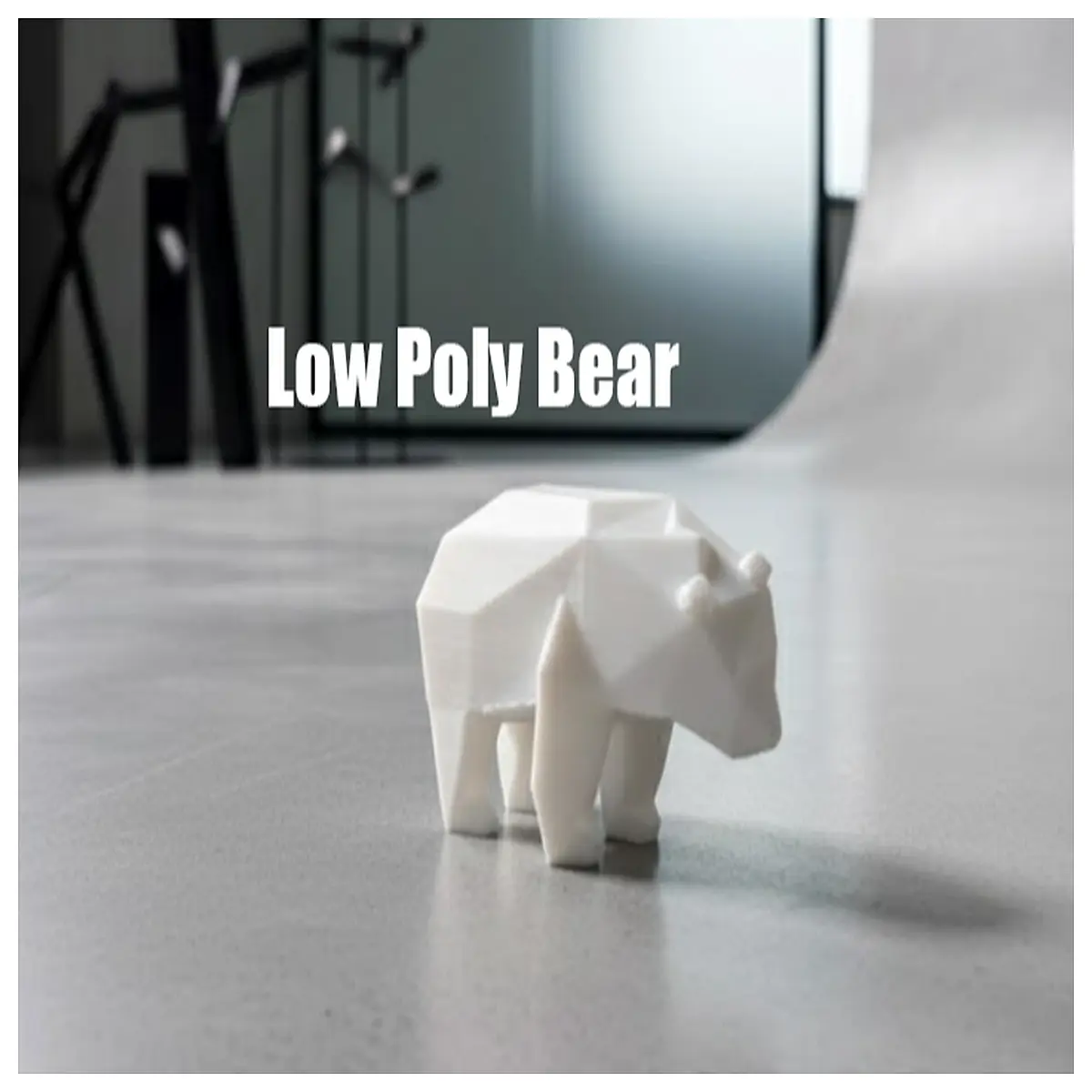 cute low poly bear desk accessory geometric animal figurine modern office decor minimalist desktop ornament poly art statue
