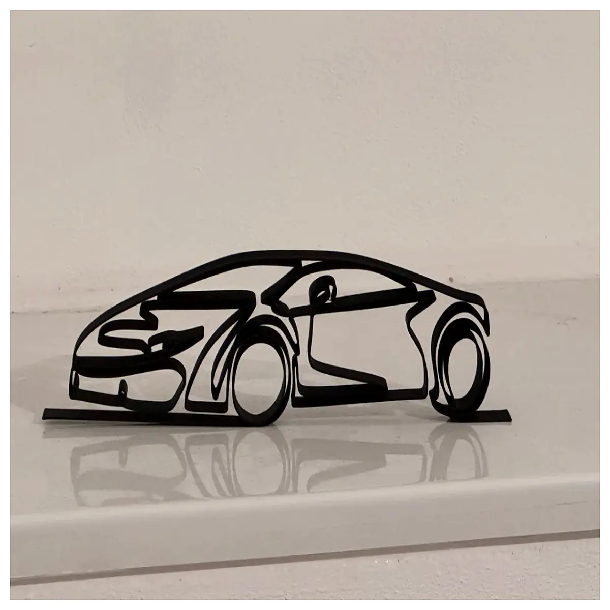 one line drawing car wall art minimalist metal sculpture home decor modern automotive lover gift interior accent piece