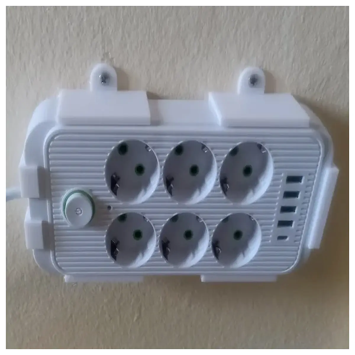 wall mount power strip holder organizer cable management box for home office desktop clutter charging station