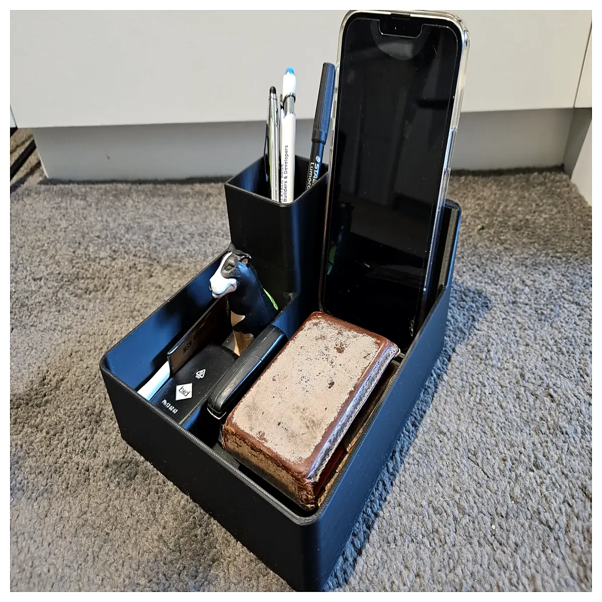 desk organizer tray with compartments for office supplies pen holder stationery storage box desktop caddy cable management small items organizer