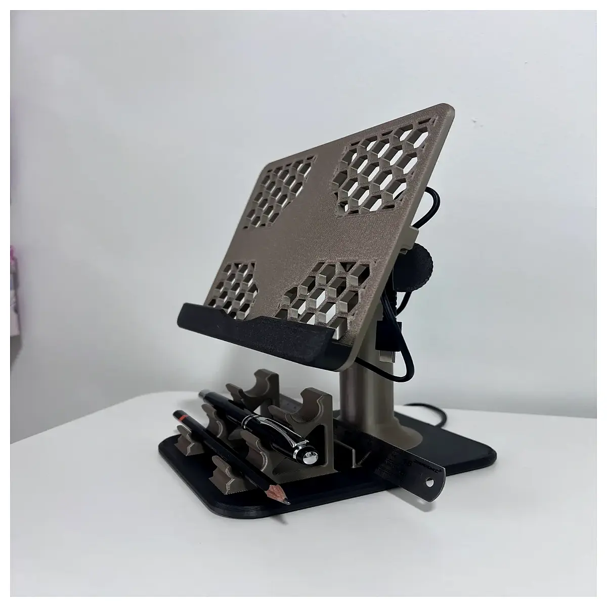adjustable tablet holder for desk laptop riser organizer ergonomic workstation accessory space saving desktop organizer universal tablet dock for
