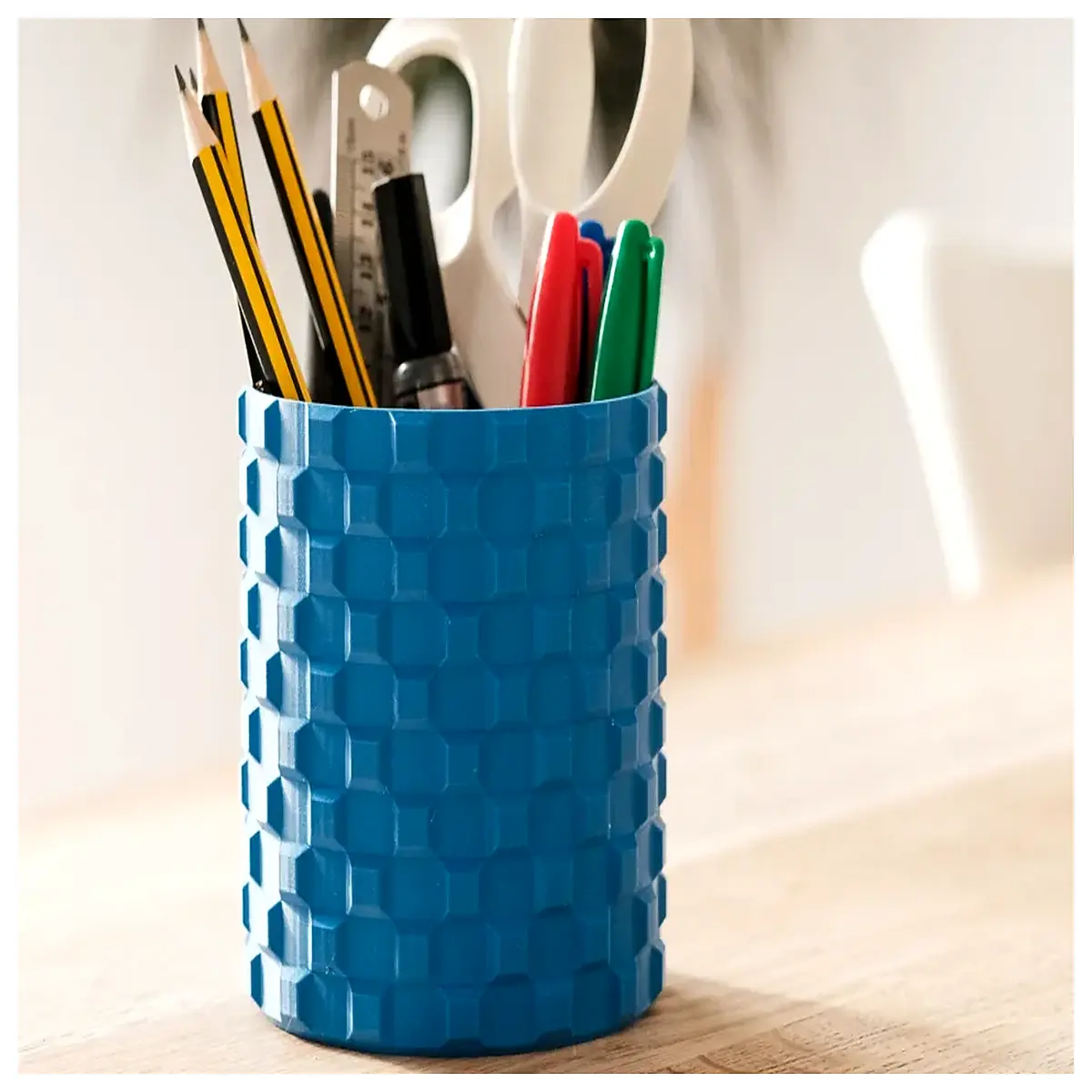 modern pencil holder desk organizer metal mesh pen cup stationery storage container for office home school supplies