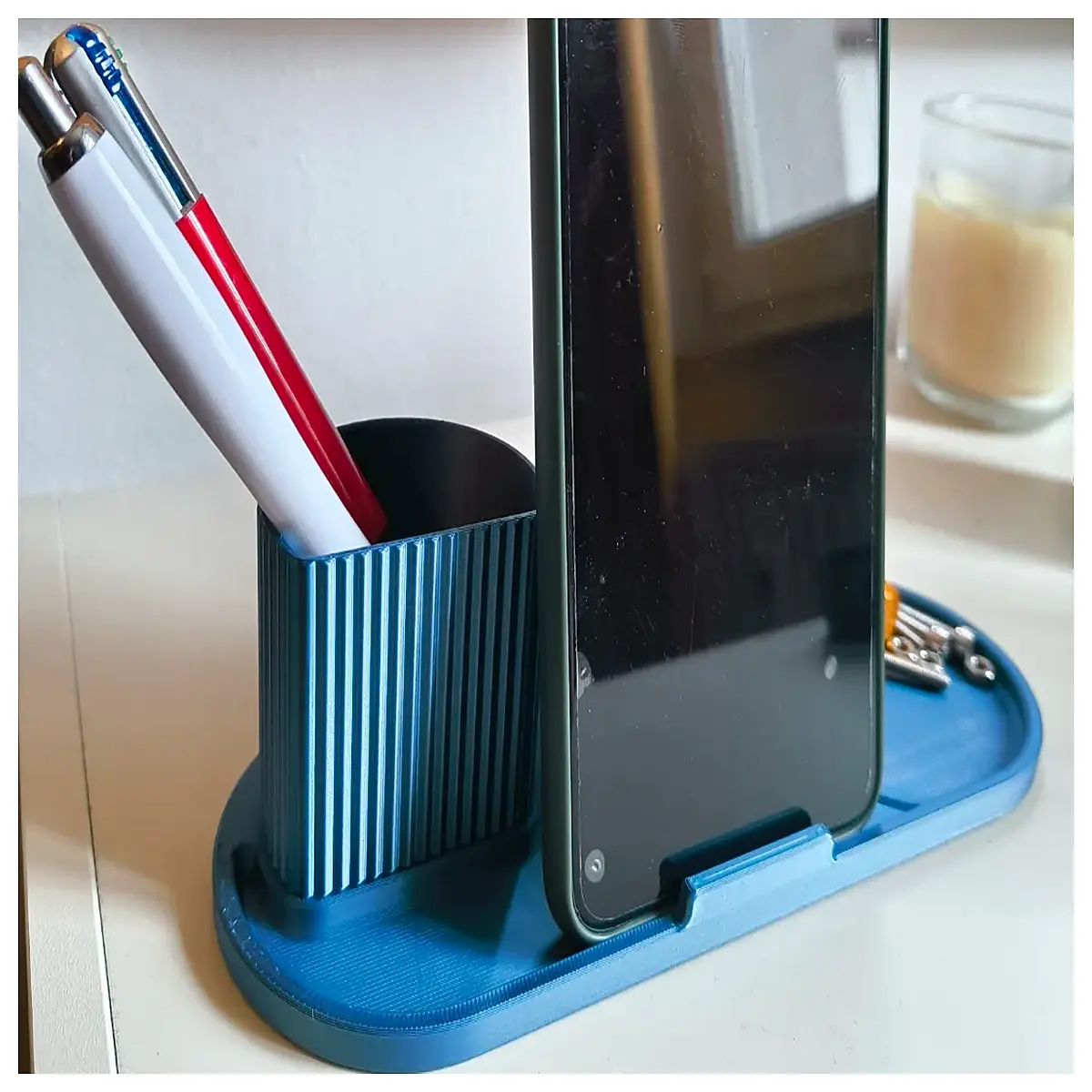 phone holder desk organizer box smart phone desktop storage container for office supplies charging station