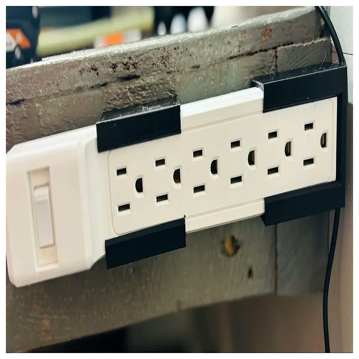 wall mount power strip holder bracket duty outlet organizer cable management system for home office