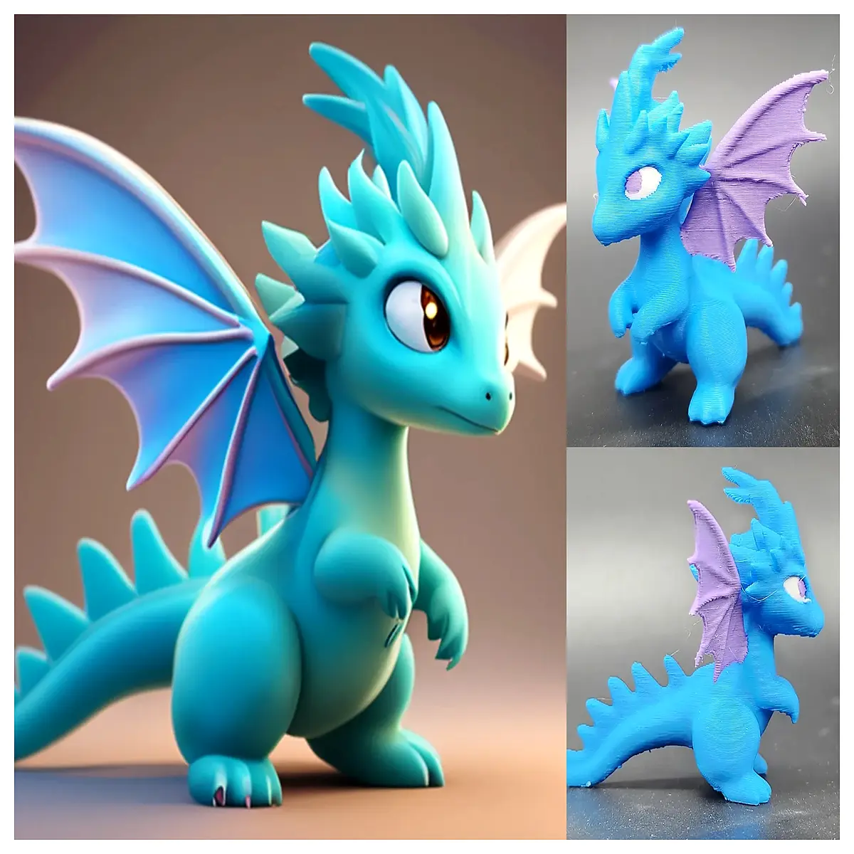 cute dragon plushie ai generated art toy collectible desk decor whimsical fantasy creature figurine