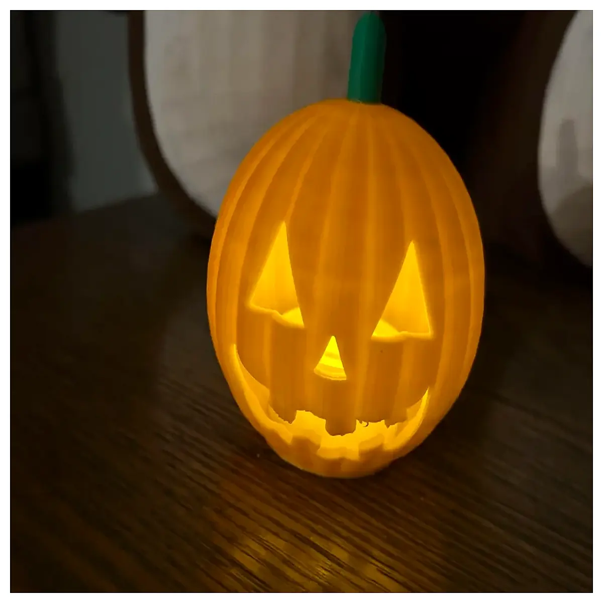 halloween candle holder decor rustic fall centerpiece spooky orange wax jar autumn table accent carved gourd