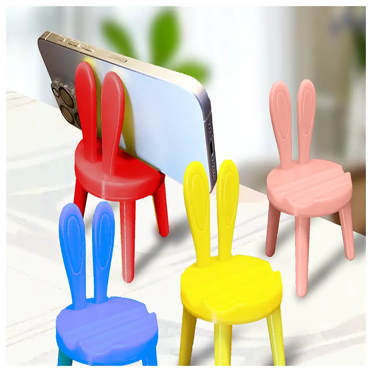 rabbit ear phone holder for chair round seat desk mount for tablet hands viewing