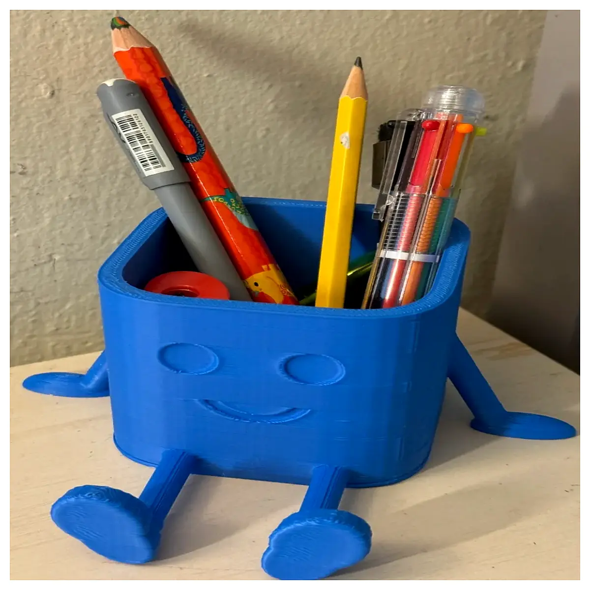 cute desk organizer pencil holder cartoon stationery storage box for kids office supplies