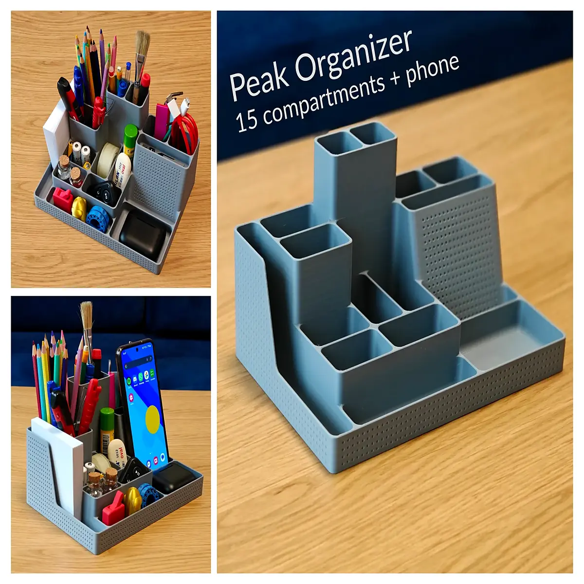 large desk organizer with compartments for office supplies storage desktop caddy holder multi functional workspace tidy cable management box bulky des