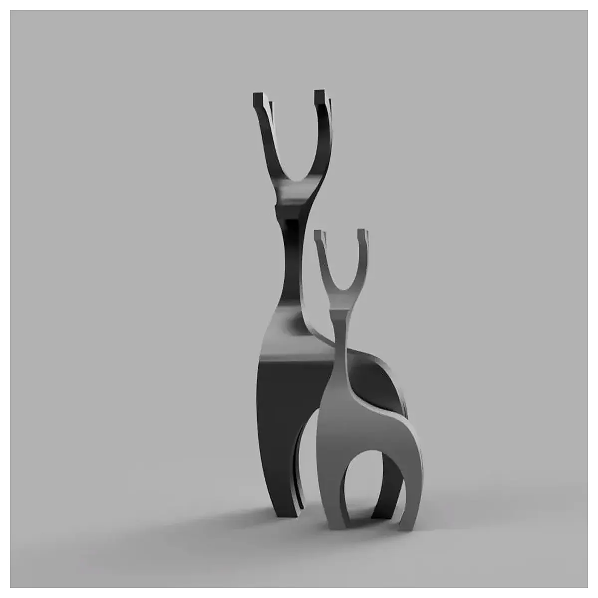 minimalist reindeer decor modern christmas reindeer statue scandinavian style reindeer figurine rustic wood reindeer for home contemporary holiday ani