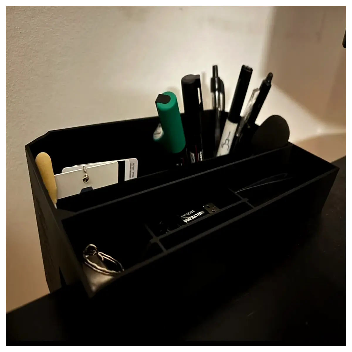 desk organizer with compartments for office supplies pen holder storage box desktop caddy for stationery cable management tray small items organizer
