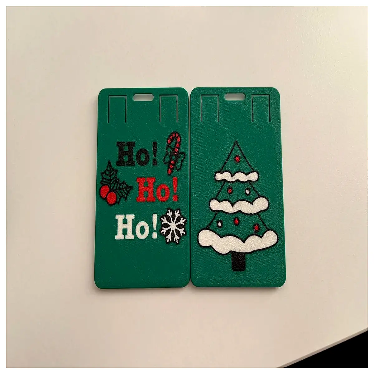 christmas badge holder tree design ho ho ho festive pin bag holiday gift organizer