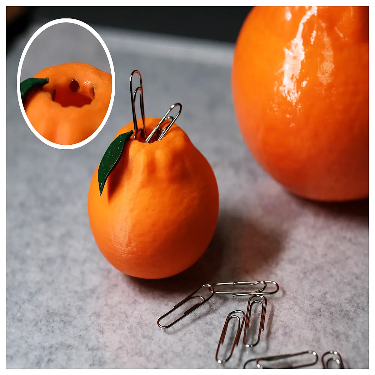 cute orange fruit desk organizer magnetic paperclip holder magnetic clip storage box for office supplies home desk accessories