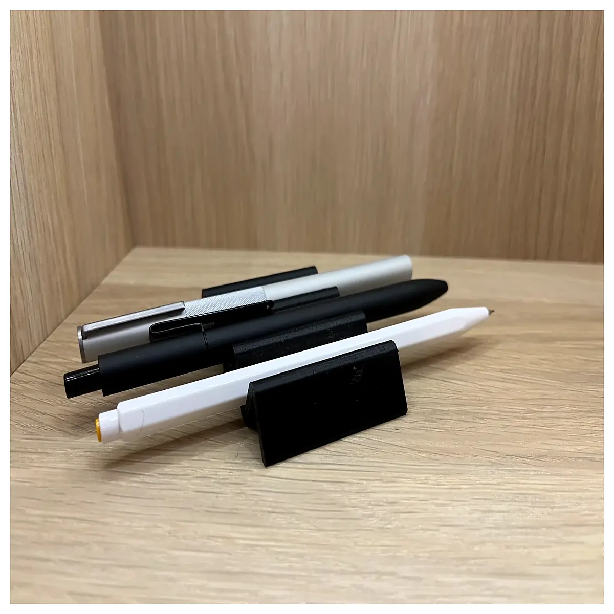 horizontal pen holder desk organizer acrylic clear storage for office supplies writing instruments desktop accessories