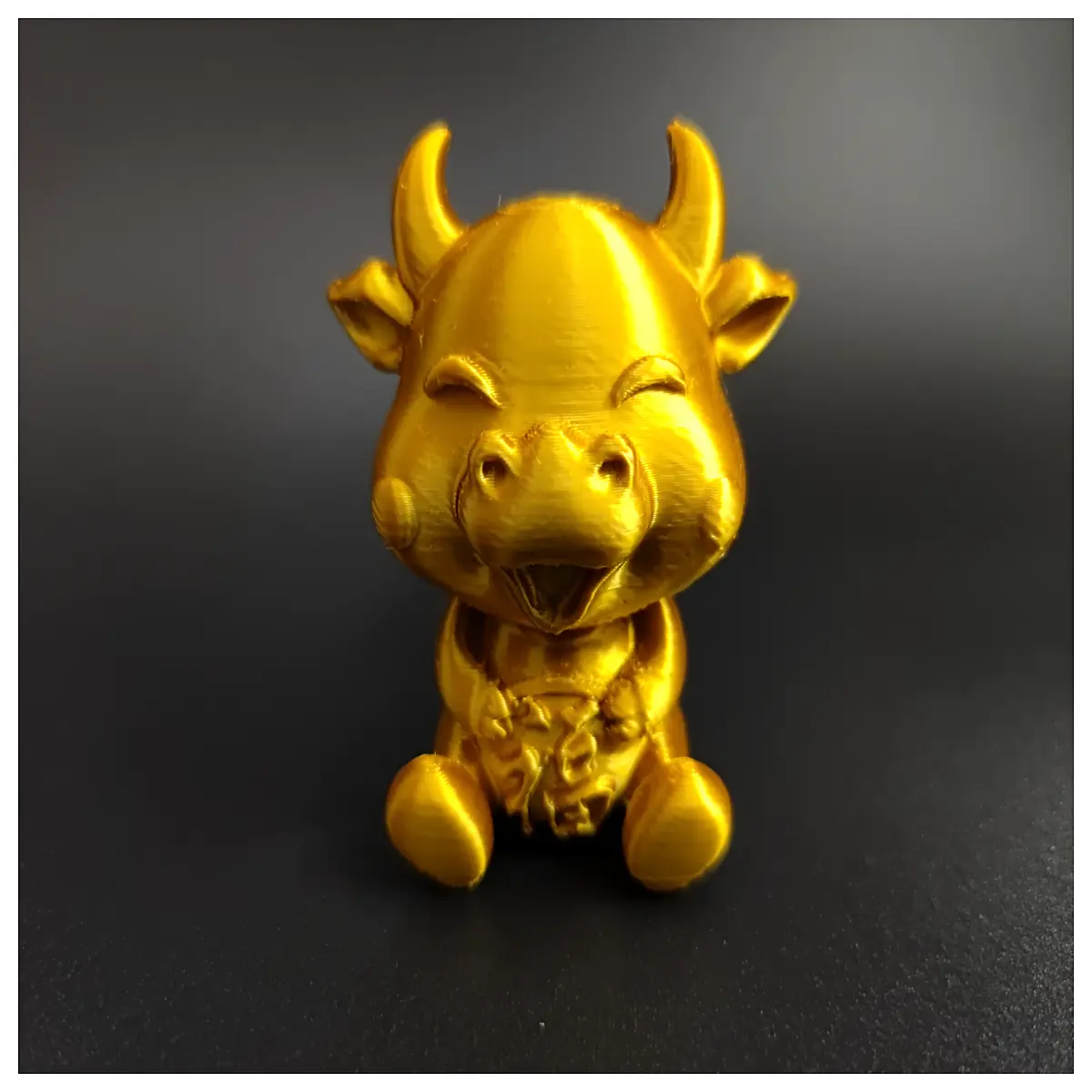 cute lucky ox figurine chinese zodiac gold prosperity home decor office desk ornament good new year