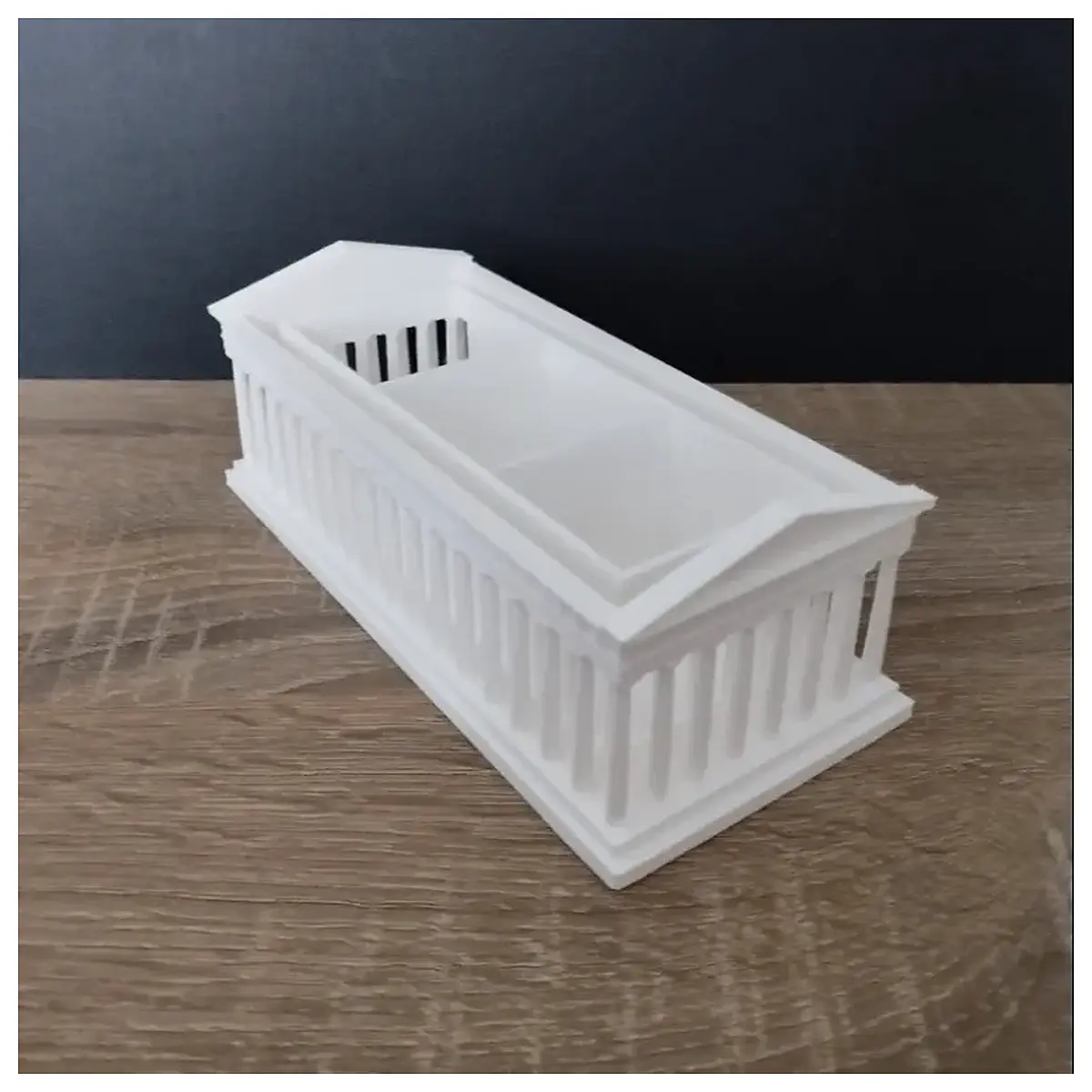 parthenon temple desk organizer vintage greek architecture aesthetic stationery holder office decor storage for pens and papers