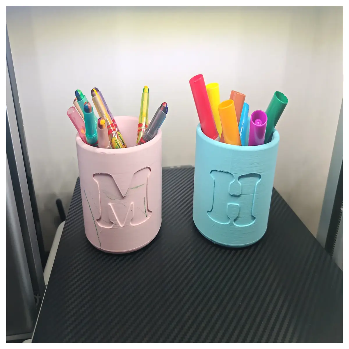 cute alphabet desk organizer pen holder for kids office supplies storage box
