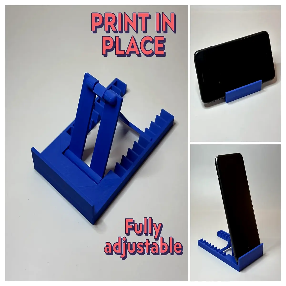 adjustable phone desktop holder for desk office home printed base universal smartphone mount